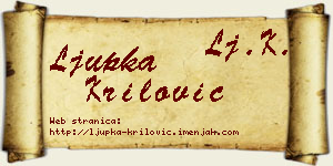 Ljupka Krilović vizit kartica